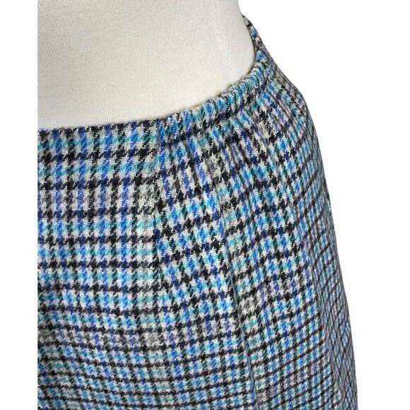 Talbots Women Blue Houndstooth Pattern Wool Blend Lined VTG Pencil Skirt 12W - Picture 4 of 7